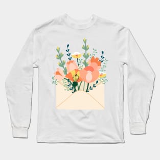 a bouquet of flowers in a Greeting card Long Sleeve T-Shirt